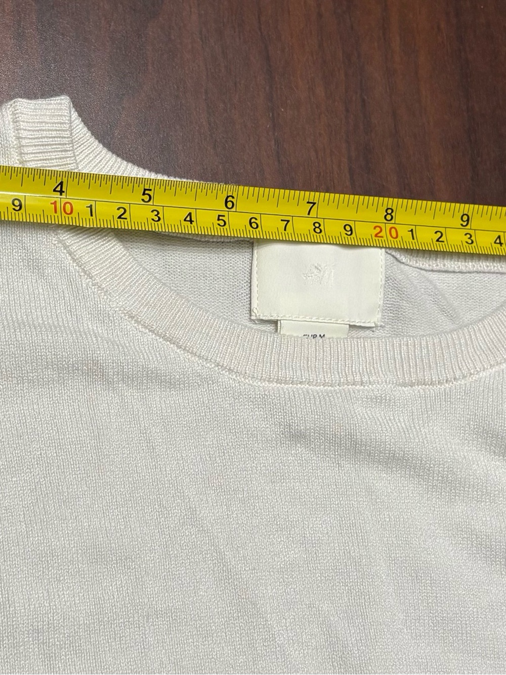 H&M White Fine Knit Crewneck Sweater Women's Size M Long Sleeve - Picture 5 of 8